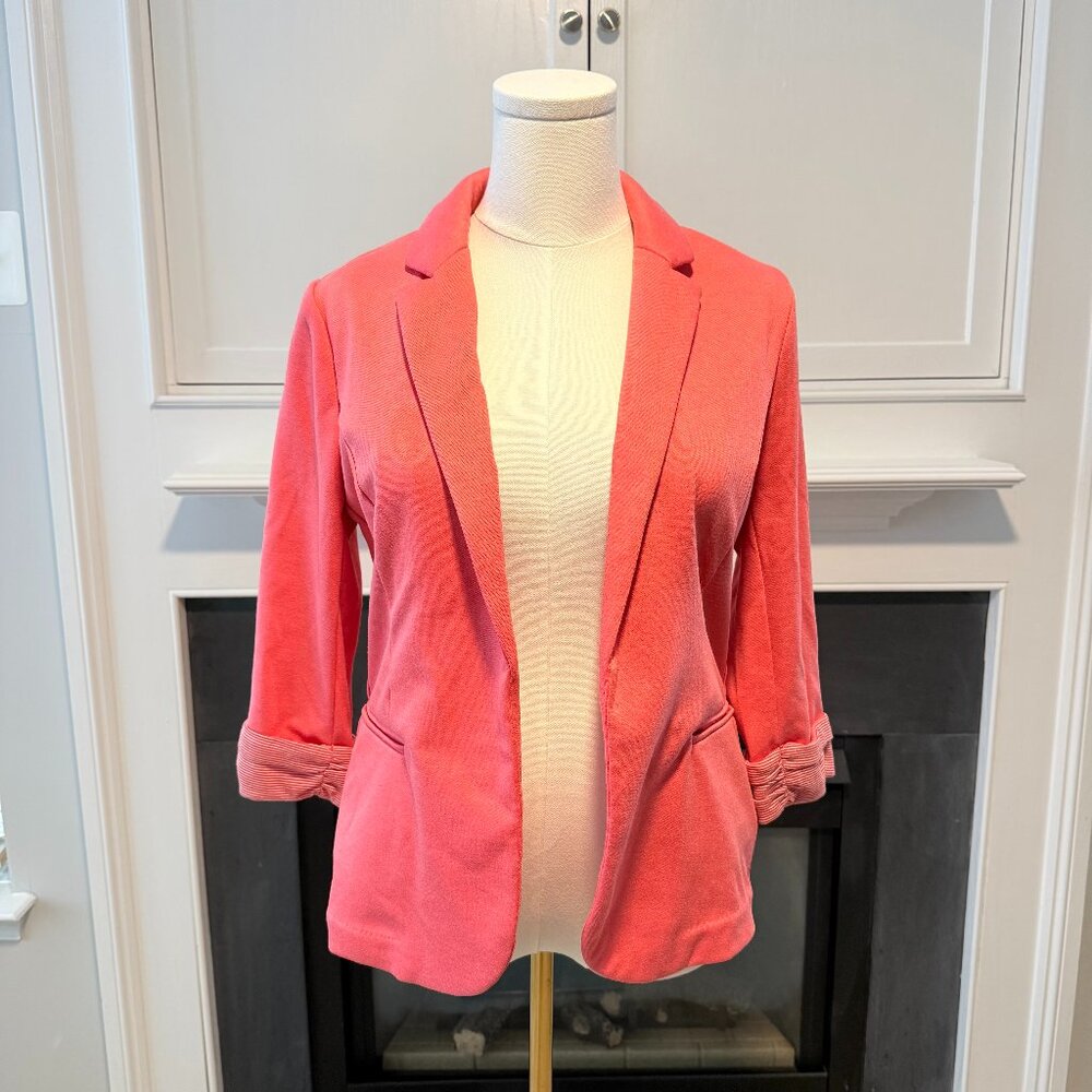 🌺  Coral Pink Open Front Blazer | Skies Are Blue | Size M  🧡